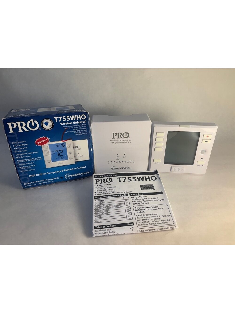 PRO T755WHO wireless universal thermostat